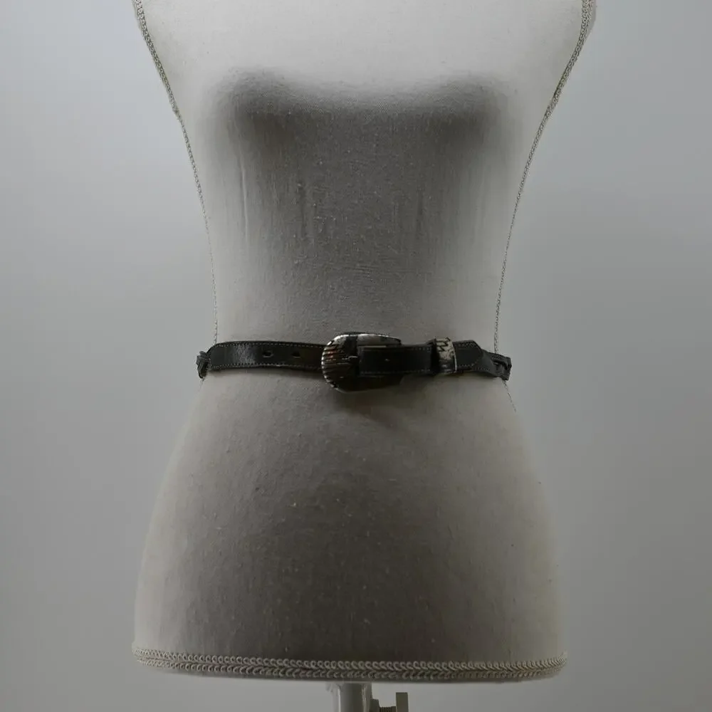 Western Gray Belt XS 26 Skinny Braided Cowgirl Festival USA